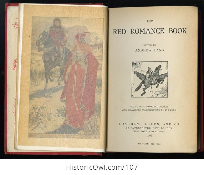 Antique Illustrated Book the Red Romance Book by Andrew Lang C1905 - #ioqx89bveqg-4