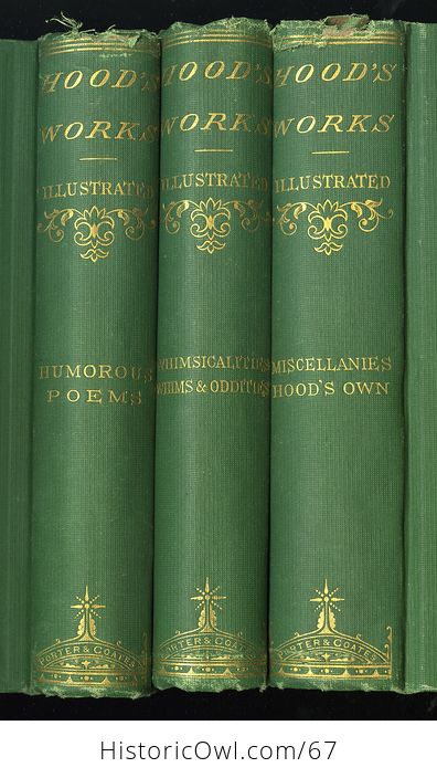 Antique Illustrated Books 3 Volumes Hoods Works the Prose Works of Thomas Hood Vol I and Vol Ii the Poetical Works of Thomas Hood Vol Ii C 1870 - #IT14slxKqYM-14
