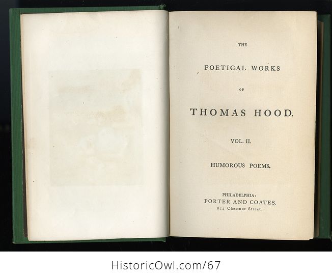 Antique Illustrated Books 3 Volumes Hoods Works the Prose Works of Thomas Hood Vol I and Vol Ii the Poetical Works of Thomas Hood Vol Ii C 1870 - #IT14slxKqYM-13
