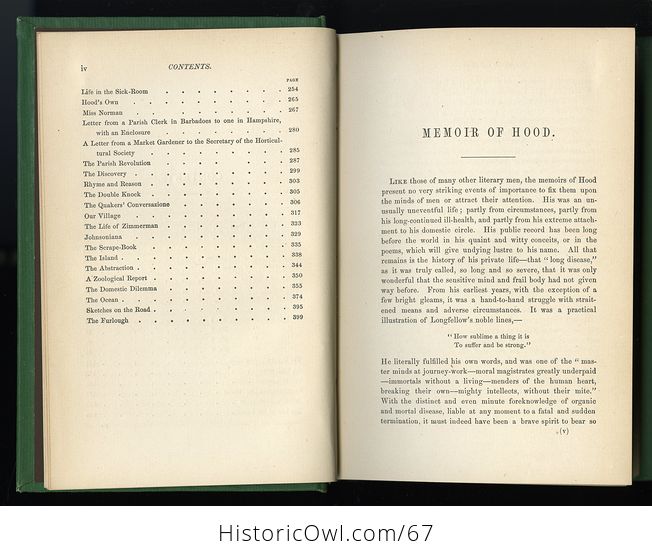 Antique Illustrated Books 3 Volumes Hoods Works the Prose Works of Thomas Hood Vol I and Vol Ii the Poetical Works of Thomas Hood Vol Ii C 1870 - #IT14slxKqYM-6