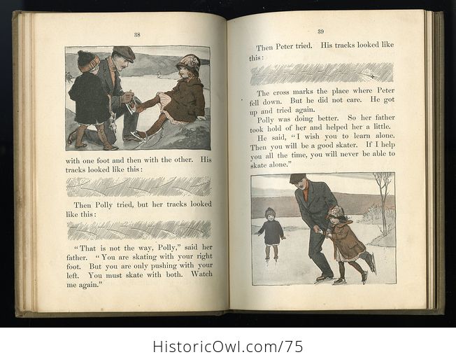 Antique Illustrated Childrens Book Peter and Polly in Winter by Rose Lucia C 1914 - #twCTp5Dv3hU-8