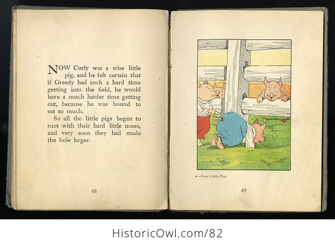 Antique Illustrated Childrens Book the Four Little Pigs That Didnt Have Any Mother by Kenneth Graham Duffield C1919 - #NX3dvEOfeg4-9