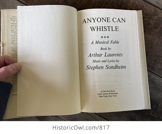 Anyone Can Whistle Book by Arthur Laurents with Music and Lyrics by Stephen Sondheim C1976 - #foLRtcYpwPY-9