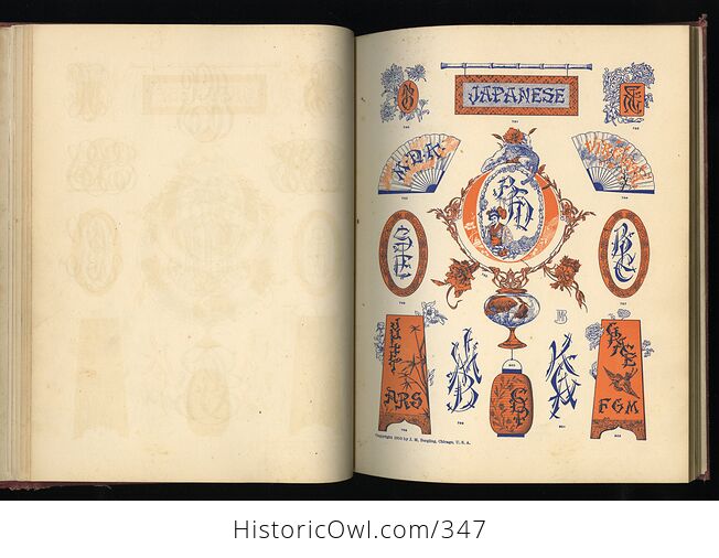 Art of Monograms and Lettering for the Use of Engravers Artists Designers and Art Workmen Antique Illustrated Book by J M Bergling - #EUrSVer7gZQ-6