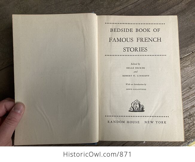 Bedside Book of Famous French Stories Edited by Belle Becker and Robert Linscott Random House C1945 - #Uv6yeVeEyPw-8