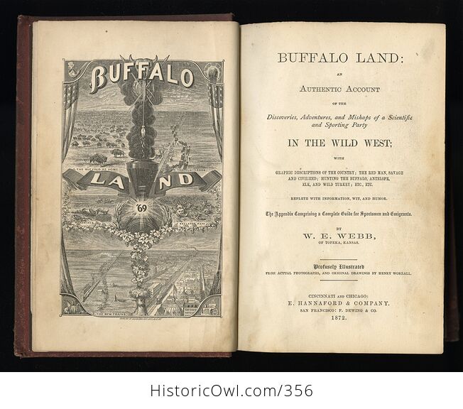 Buffalo Land an Authentic Account of the Discoveries Adventures and Mishaps of a Scientific and Sporting Party in the Wild West by W E Webb C1872 - #gIDsBTy9PQY-3