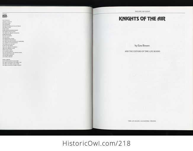 Collectible Time Life Book from the Epic of Flight Set Knights of the Air by Ezra Bowen C1980 - #CiwVGf1K9co-4