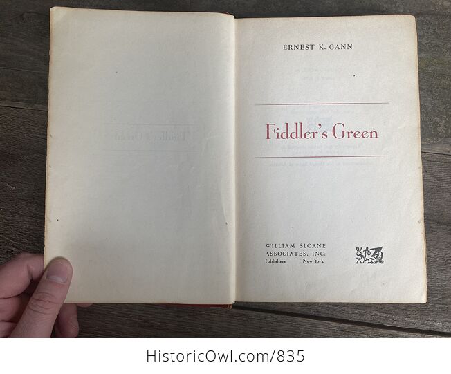 Fiddlers Green Vintage Book by Ernest K Gann William Sloane Associates C1950 - #uoG1CczFdZg-4