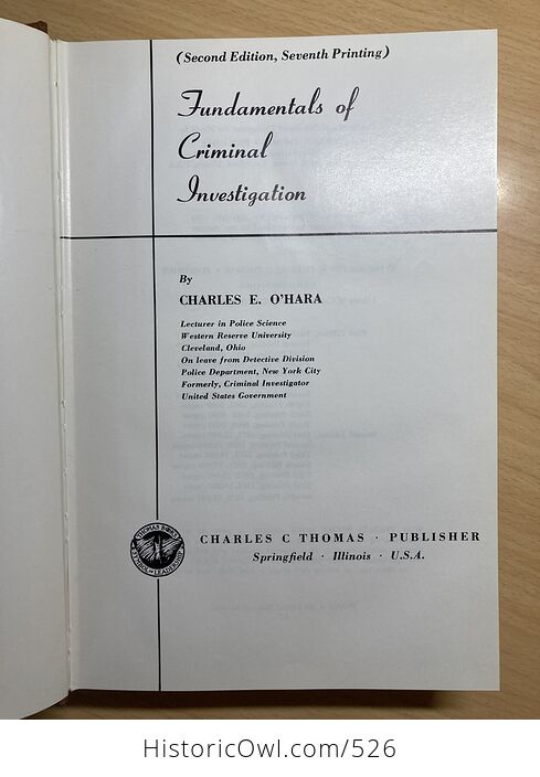Fundamentals of Criminal Investigation Book by Charles Ohara C1970 - #fPKPwtYU0Os-4