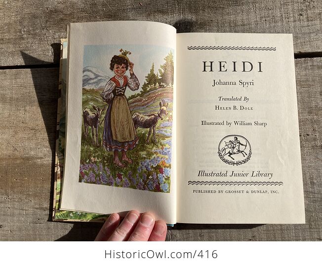 Heidi Vintage Book by Johanna Spyri Illustrated by William Sharp Grosset and Dunlap C1945 - #PUtZrlhWX98-4