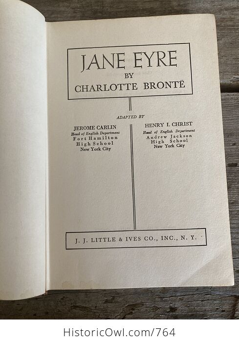 Jane Eyre and Wuthering Heights Adapted by Jerome Carlin and Henry Christ Ruby Withers Jj Little and Ives Globe Book Company C1946 - #wm8DbKHEUBE-5