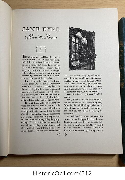 Jane Eyre by Charlotte Bronte and Wuthering Heights by Emily Bronte Random House Two Book Boxed Set 1943 - #bAEOcrMBaGw-12