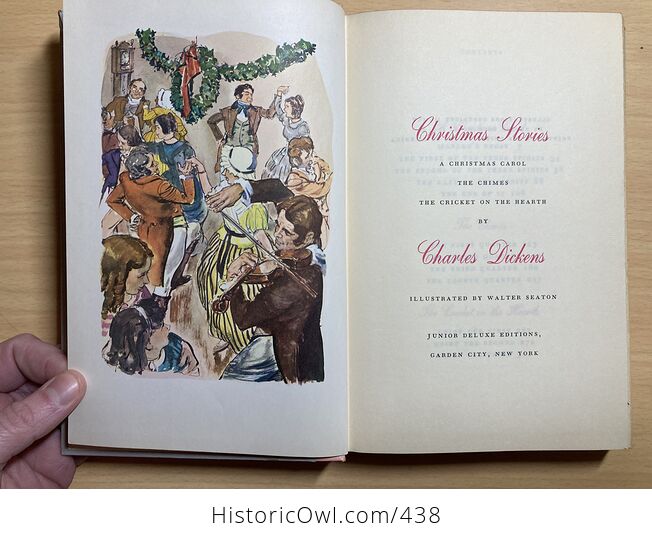 Junior Deluxe Editions Vintage Book Christmas Stories by Charles Dickens Illustrated by Walter Seaton Cmcmlv 1955 - #uRoJ0gcVmNo-3