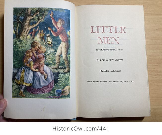 Junior Deluxe Editions Vintage Book Little Men Life at Plumfield with Jos Boys by Louisa May Alcott Illustrated by Ruth Ives Cmcmlv 1955 - #H9QUqQoJB5A-4