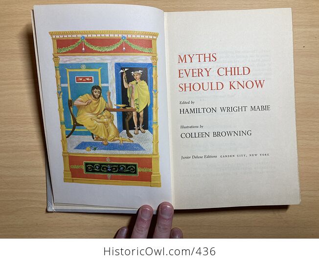 Junior Deluxe Editions Vintage Book Myths Every Child Should Know by Hamilton Wright Mabie Illustrated by Colleen Browning Cmcmlv 1955 - #fMqRQ31A3zs-3