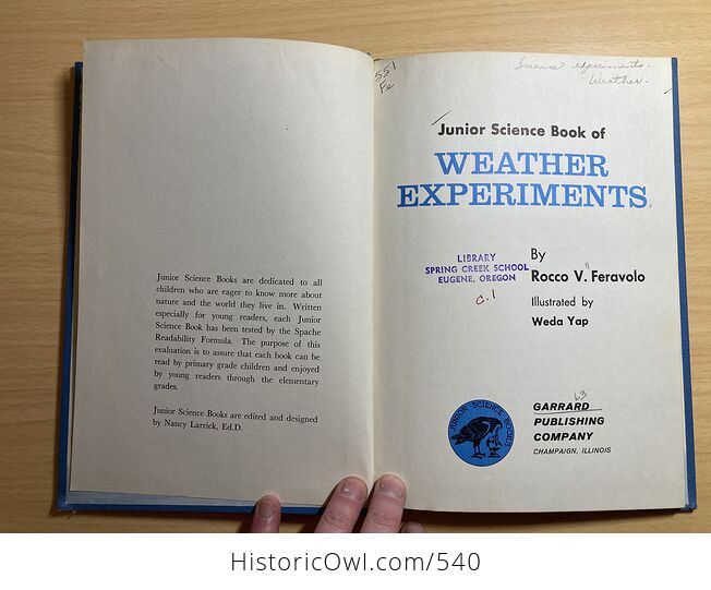 Junior Science Book of Weather Experiments by Rocco V Feravolo C1963 - #fd532HYXyWs-4