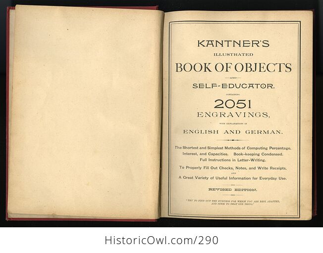 Kantners Illustrated Book of Objects and Self Educator Containing 2051 Engravings with Explanations in English and German C1896 - #UTmRvHbgke4-3