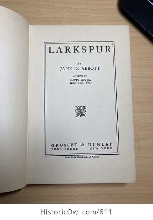 Larkspur Antique Book by Jane Abbott C1919 - #IJBqCflWo8M-5