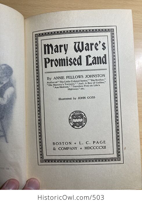 Mary Wares Promised Land the Little Colonel Series by Annie Fellows Johnston C1912 - #DD2sUfxjwt8-4