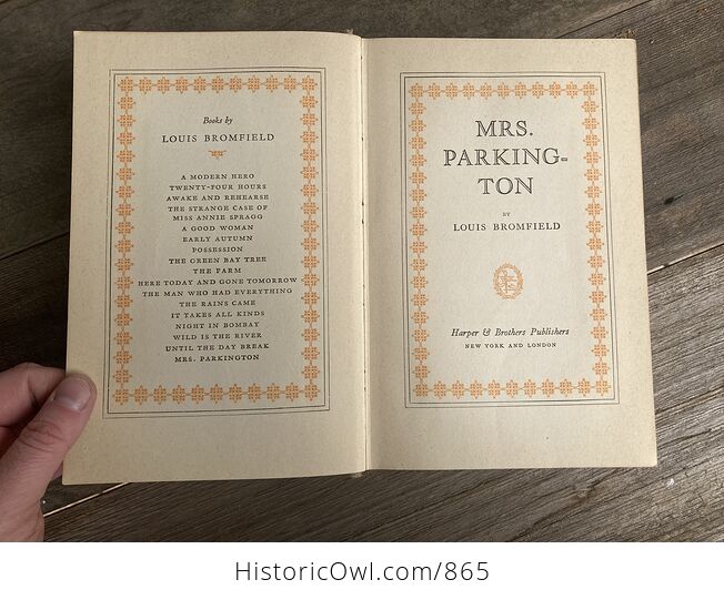 Mrs Parkington Vintage Book by Louis Bromfield C1943 - #QlV6J4qTCto-5