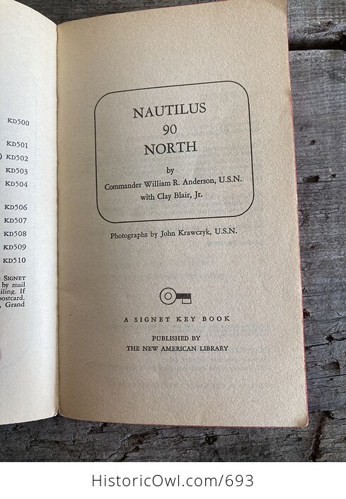 Nautilus 90 North Vintage Paperback Book by Commander William R Anderson U S N with Clay Blair C1959 - #37AdZK1vDWw-8