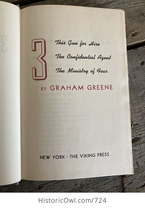Novel 3 by Graham Greene Including This Gun for Higher the Confidential Agent and the Ministry of Fear - #QVuez71mGFI-3
