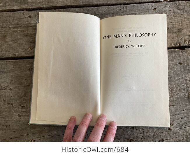 One Mans Philosophy Vintage Book by Frederick W Lewis C1957 - #26ynvy2dnXA-13