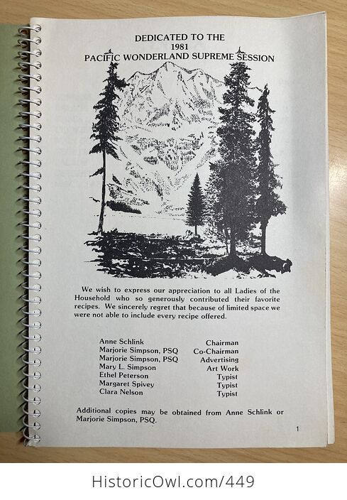Pacific Wonderland Cook Book Daughters of the Nile Nydia Temple 4 Portland Oregon Cookbook C 1981 - #dBVtk3Gw3tg-3