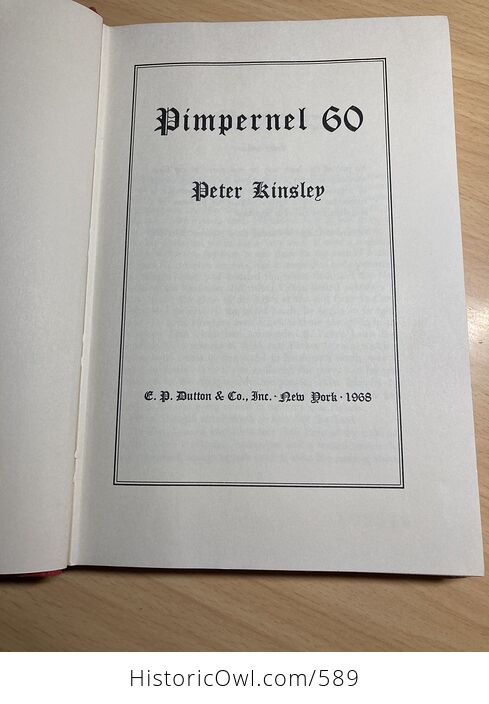 Pimpernel 60 a Dutton Novel of Mystery and Suspense Book by Peter Kinsley C1968 - #yyyWmKgkGKs-5
