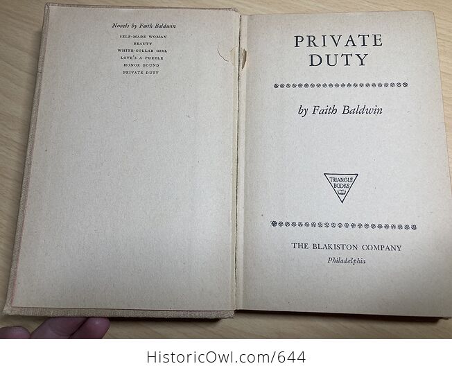 Private Duty Antique Book by Faith Baldwin C1936 - #QwLyfcKogDQ-5