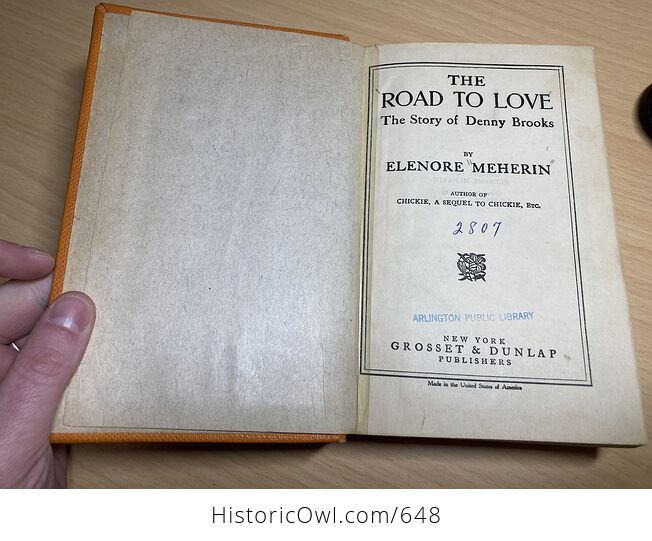 Road to Love the Story of Denny Brooks Antique Romance Novel Book by Elenore Meherin C1926 - #SnEVDQW8K0Q-5
