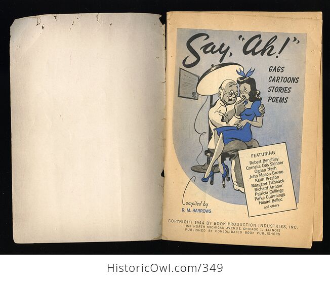 Say Ah the Fun Book for Convalescents Vintage Laughs Cartoons and Gag Stories by R M Barrows C1944 - #9B0fo0AfHJI-2
