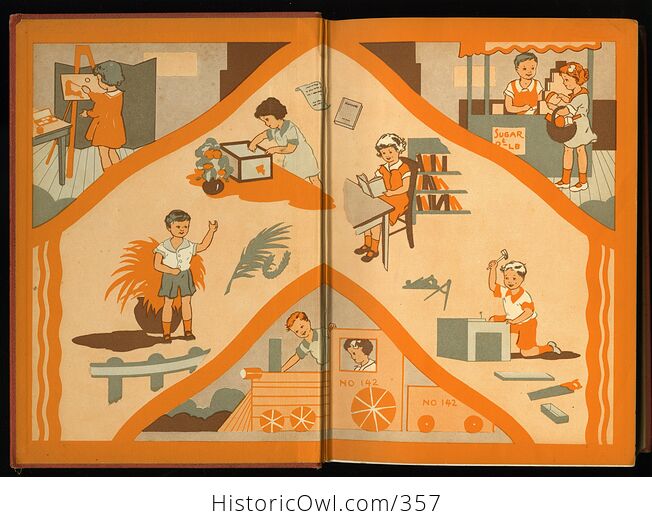 Set of Two Childcraft Antique Illustrated Books Vol 4 and 5 Copyright 1937 - #MhAuU8zahak-3