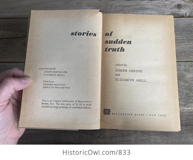 Stories of Sudden Truth Vintage Book by Joseph Greene and Elizabeth Abell C1953 - #kC2B05enUts-5