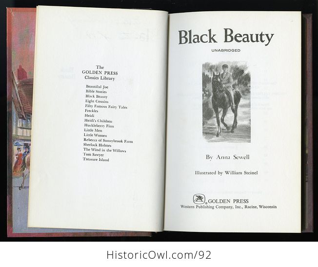 Stunning Vintage Book Black Beauty Unabridged by Anna Sewell Golden Press Edition Illustrated by William Steinel C1965 - #ylazipLu6g4-7