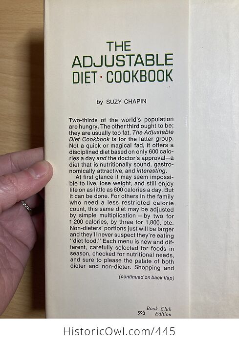 The Adjustable Diet Cookbook by Suzy Chapin C1967 - #ybKCzE59iOw-2
