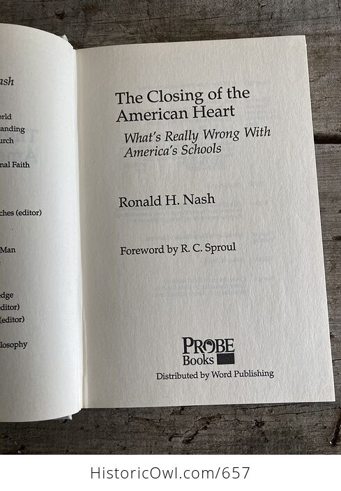 The Closing of the American Heart Whats Really Wrong with Americas Schools Book by Ronald Nash C1990 - #xLaABjcWzpQ-5