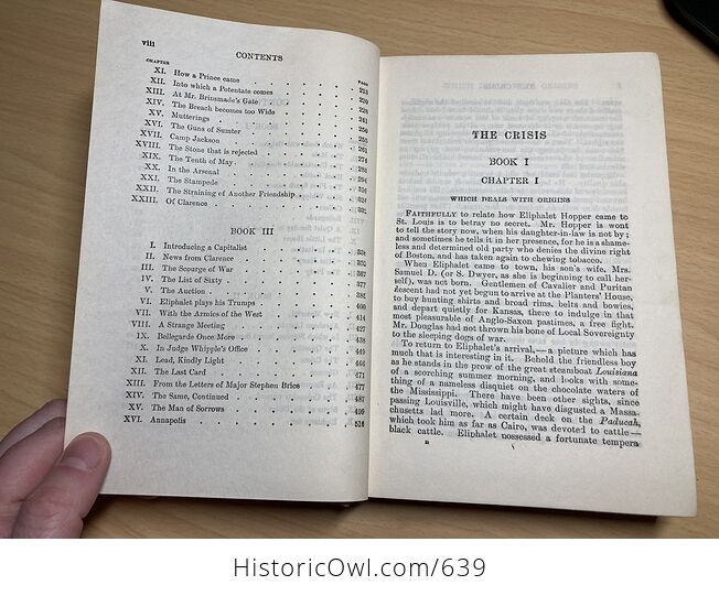 The Crisis Antique Book by Winston Churchill C1901 - #coVSj9wwzGM-7