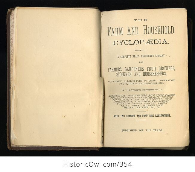 The Farm and Household Cyclopedia for Farmers Gardeners Fruit Growers Stockmen and Housekeepers by F M Lupton C1886 - #TcR7GEZd9Ek-4