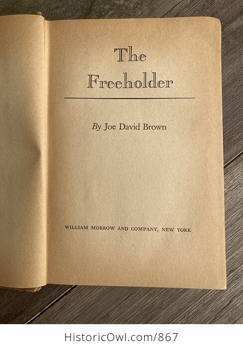 The Freeholder Vintage Book by Joe David Brown C1949 - #E0iX0Fe6Ypk-4