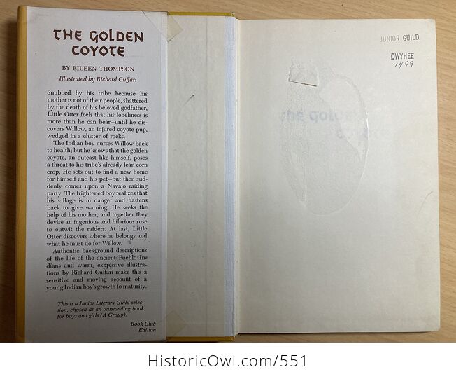 The Golden Coyote Book by Eileen Thompson C1971 - #mgAPAkPC7V4-3