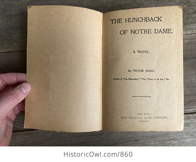 The Hunchback of Notre Dame Vintage Book by Victor Hugo the Federal Book Company Publishers C1902 1903 - #bTUttjXPQHU-5