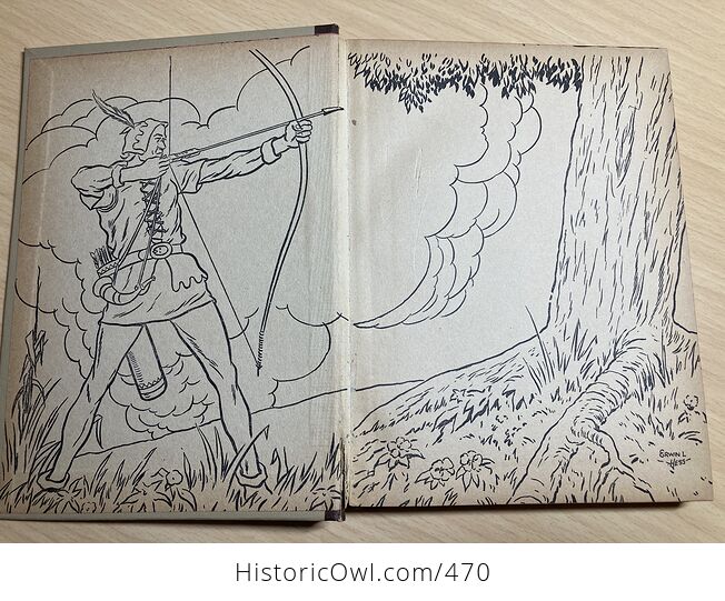 The Merry Adventures of Robin Hood of Great Renown in Nottinghamshire Vintage Book by Howard Pyle with Illustrations by Erwin Hess C1940 - #EbxOwbcLgm4-4