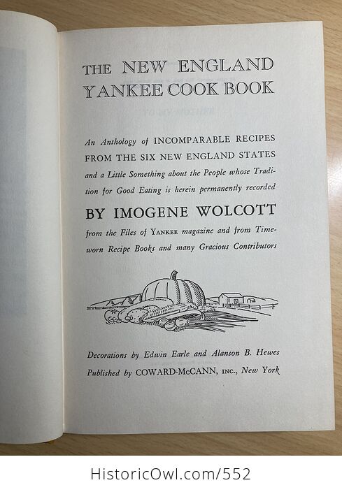 The New England Yankee Cookbook by Imogene Wolcott C1939 - #AzIOzjQ1aeg-3