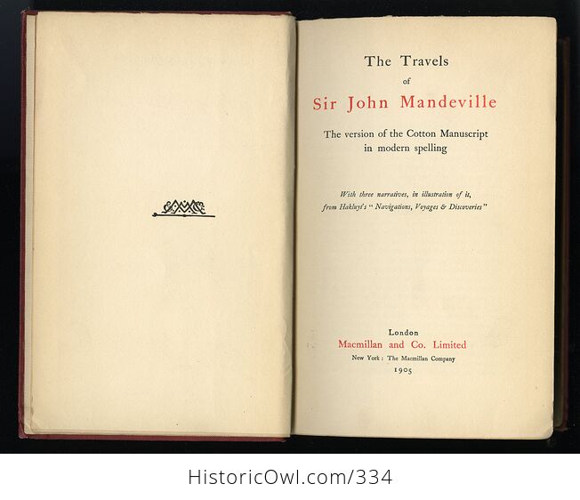 The Travels of Sir John Mandeville Antique Book C1905 - #MDwhVv8zjTk-1