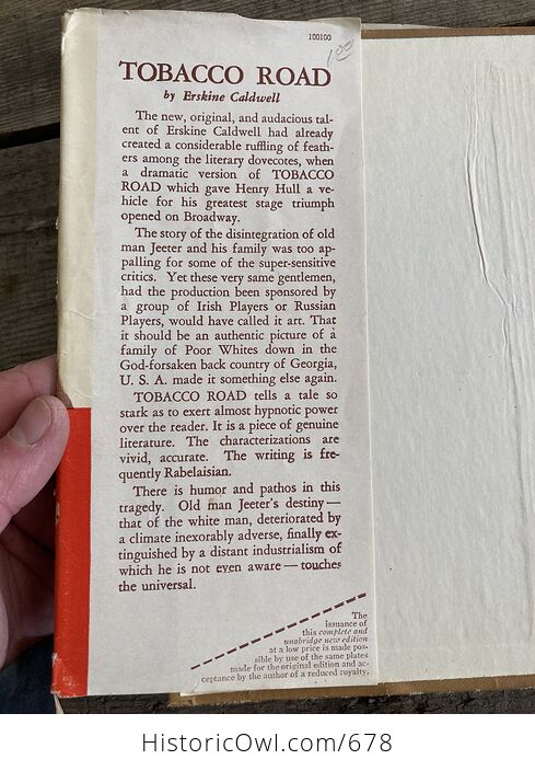 The Unabridged Edition of Tobacco Road by Erskine Caldwell C1932 - #oZV0yBSXkfA-4