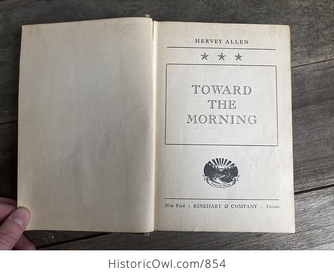 Toward the Morning Vintage Book by Hervey Allen C1948 - #MHp2NGmsnbM-4