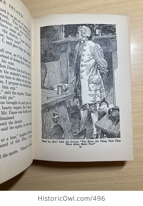 Treasure Island Antique Book by Robert Louis Stevenson C1924 - #4Ek821W0QTU-9