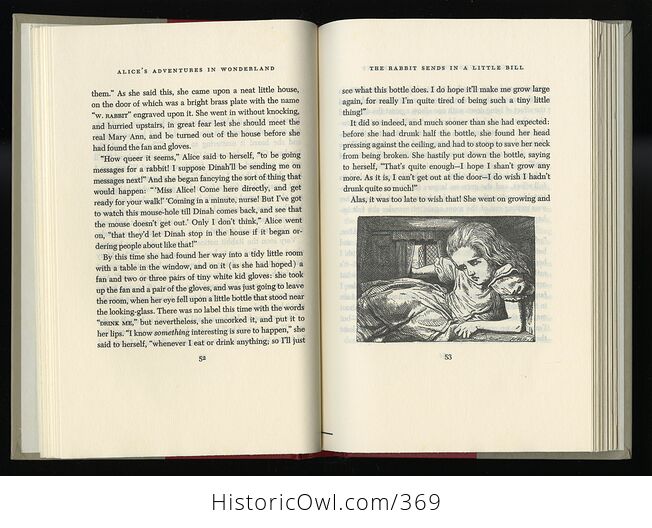 Vintage Alices Adventures in Wonderland Illustrated Book by Lewis Carroll Childrens Classics 1950s - #asMOJ8b13ew-5