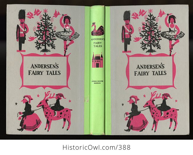 Vintage Andersens Fairy Tales Illustrated Book by Hans Christian Andersen Junior Deluxe Editions C1956 - #bgSM7gB8H2w-2